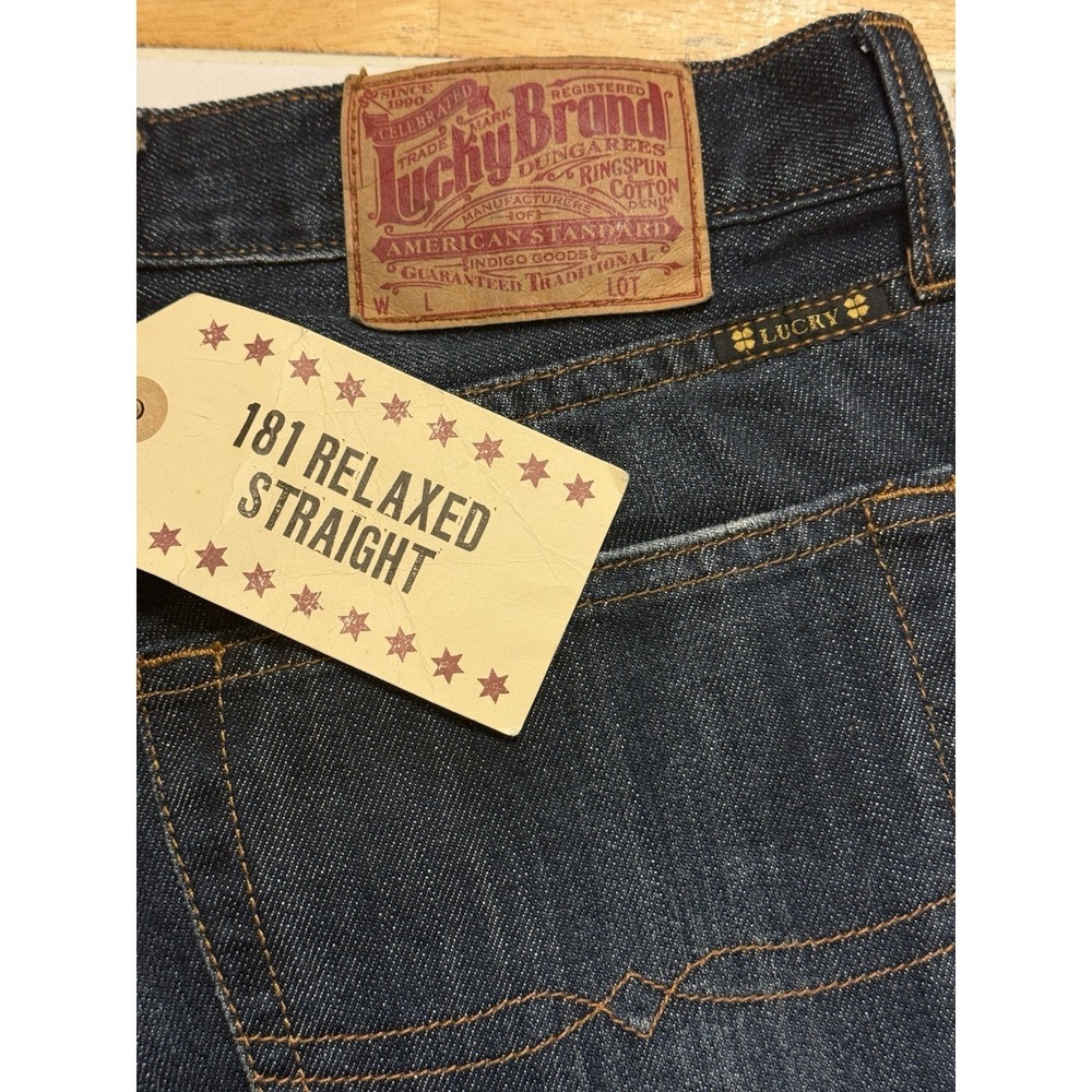 Lucky Brand 181 Jeans Men's 34 X 29‎  Blue Denim Cotton Straight Leg Relaxed Fit - Picture 10 of 16